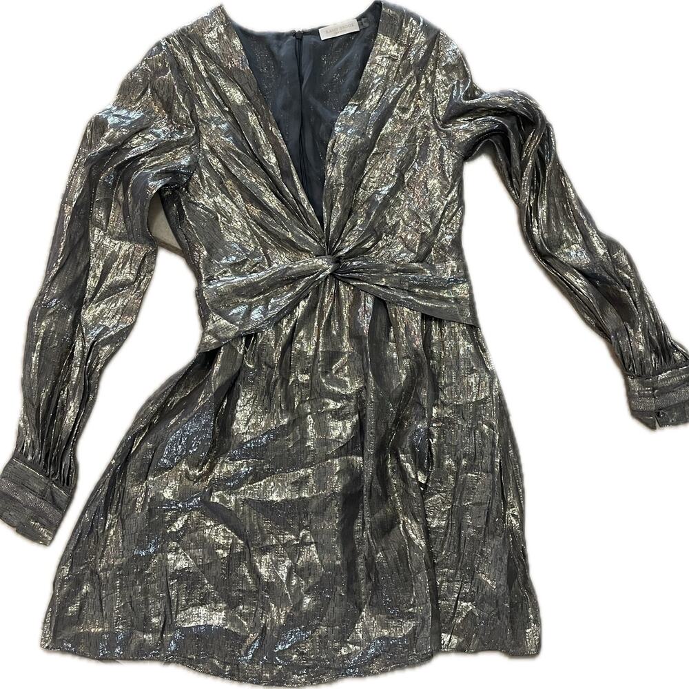 Ramy Brook Metallic Silk Cocktail Dress – Size 2